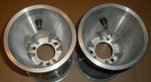 (QTY 2) Burris 5" x 7" U.S. SAE Mount Aluminum Kart Wheels BMC7705RA